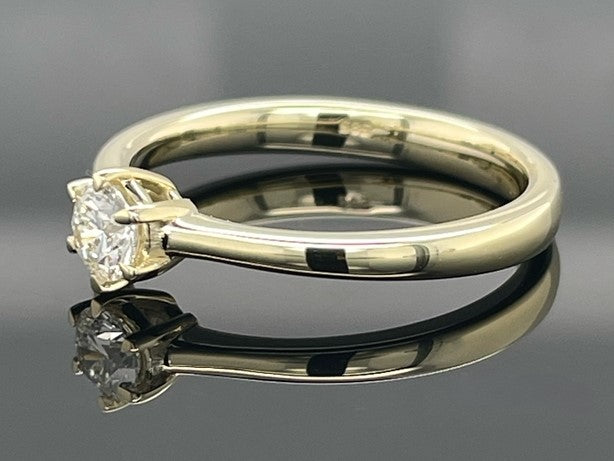 SOLITÄR RING GR. 16 (CA.50) AUS 585/- GELBGOLD mit Brillant (ca. 0,25 ct.)