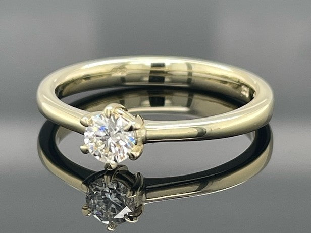 SOLITÄR RING GR. 16 (CA.50) AUS 585/- GELBGOLD mit Brillant (ca. 0,25 ct.)