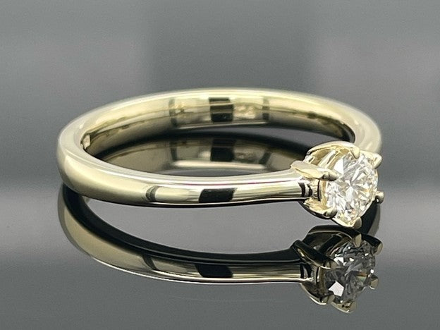 SOLITÄR RING GR. 16 (CA.50) AUS 585/- GELBGOLD mit Brillant (ca. 0,25 ct.)