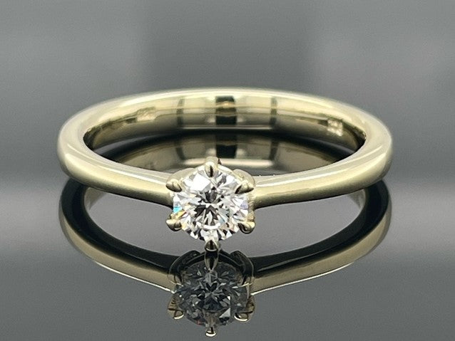 SOLITÄR RING GR. 16 (CA.50) AUS 585/- GELBGOLD mit Brillant (ca. 0,25 ct.)