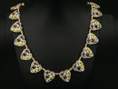 COLLIER 925/- SILBER VERGOLDET MIT MULTI EDELSTEINE