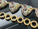 COLLIER 925/- SILBER VERGOLDET MIT MULTI EDELSTEINE