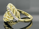RING AUS 925/- SILBER GELBGOLDPLATTIERT MIT ZIRKONIA