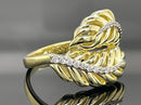 RING AUS 925/- SILBER GELBGOLDPLATTIERT MIT ZIRKONIA