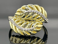 RING AUS 925/- SILBER GELBGOLDPLATTIERT MIT ZIRKONIA