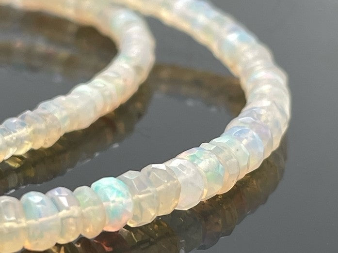 COLLIER 925/- SILBER RHODINIERT MIT ÄTHIOPISCHER OPAL