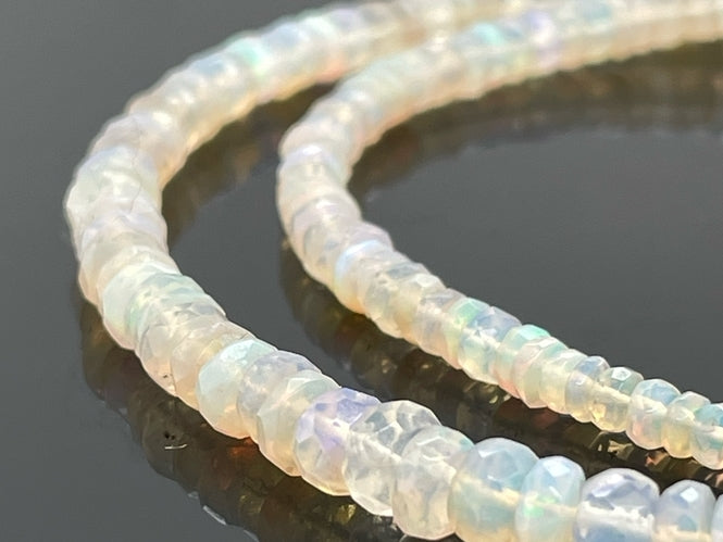 COLLIER 925/- SILBER RHODINIERT MIT ÄTHIOPISCHER OPAL