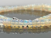 COLLIER 925/- SILBER RHODINIERT MIT ÄTHIOPISCHER OPAL