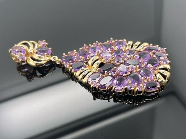 ANHÄNGER AUS 925/- SILBER VERGOLDET MIT AMETHYST