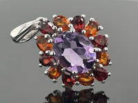 ANHÄNGER AUS 925/- SILBER RHODINIERT MIT MULTI EDELSTEINE
