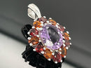 ANHÄNGER AUS 925/- SILBER RHODINIERT MIT MULTI EDELSTEINE