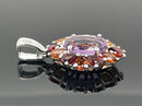 ANHÄNGER AUS 925/- SILBER RHODINIERT MIT MULTI EDELSTEINE