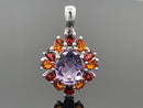 ANHÄNGER AUS 925/- SILBER RHODINIERT MIT MULTI EDELSTEINE