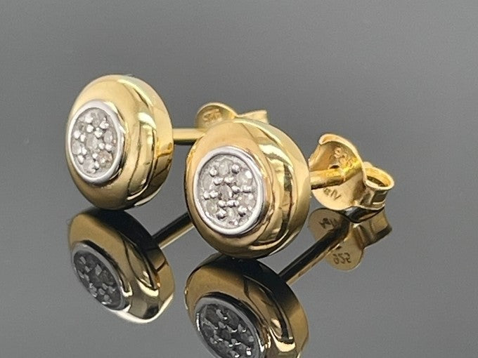 OHRSTECKER AUS 925/- SILBER VERGOLDET MIT DIAMANTEN
