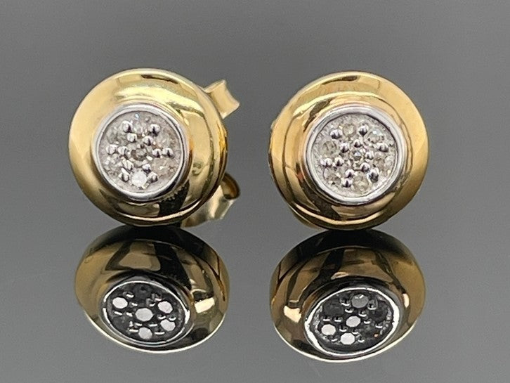 OHRSTECKER AUS 925/- SILBER VERGOLDET MIT DIAMANTEN