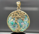 ANHÄNGER AUS 925/- SILBER VERGOLDET MIT RÖMISCHEM GLAS