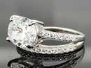 RING AUS 925/- SILBER RHODINIERT MIT ZIRKONIA