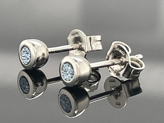 OHRSTECKER AUS 950/- PLATIN MIT OSMIUM