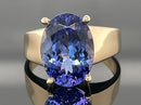 RING GR.18 (56) AUS 585/- GELBGOLD MIT TANSANIT AAAAA ( CA. 7,00 ct.)