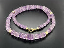 COLLIER 375/- GELBGOLD MIT AMETHYST & HÄMATIT BEH. (GES. CA. 95,0 ct.)