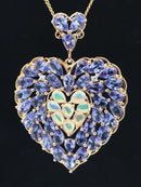 ANHÄNGER AUS 925/- SILBER VERGOLDET MIT TANSANIT & ÄTHIOP. OPAL