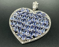 ANHÄNGER AUS 925/- SILBER RHODINIERT MIT TANSANIT & ZIRKON