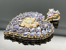 ANHÄNGER AUS 925/- SILBER VERGOLDET MIT TANSANIT & ÄTHIOP. OPAL
