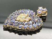 ANHÄNGER AUS 925/- SILBER VERGOLDET MIT TANSANIT & ÄTHIOP. OPAL