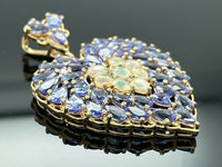 ANHÄNGER AUS 925/- SILBER VERGOLDET MIT TANSANIT & ÄTHIOP. OPAL
