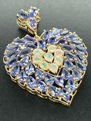 ANHÄNGER AUS 925/- SILBER VERGOLDET MIT TANSANIT & ÄTHIOP. OPAL