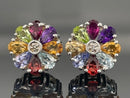 OHRSTECKER AUS 925/- SILBER RHODINIERT MIT MULTI EDELSTEINE