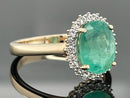 RING AUS 375/- GELBGOLD MIT SAMBIA SMARAGD & ZIRKON ( GES. CA. 1,83 ct.)