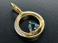 ANHÄNGER AUS 925/- SILBER VERGOLDET MIT KYANIT & ZIRKON