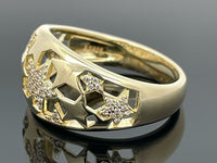 RING AUS 925/- SILBER GELBVERGOLDET MIT ZIRKONIA
