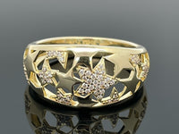 RING AUS 925/- SILBER GELBVERGOLDET MIT ZIRKONIA