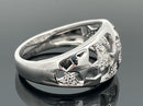 RING AUS 925/- SILBER RHODINIERT MIT ZIRKONIA