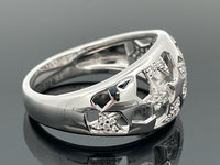 RING AUS 925/- SILBER RHODINIERT MIT ZIRKONIA