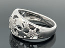 RING AUS 925/- SILBER RHODINIERT MIT ZIRKONIA