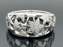 RING AUS 925/- SILBER RHODINIERT MIT ZIRKONIA