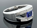 RING AUS 585/- WEIßGOLD mit Tansanit und Brillanten (ca. 1,29 ct.)