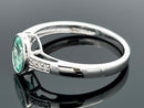 RING GR. 17 (54) AUS 950/- PLATIN mit Smaragd und Diamant
