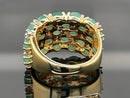 RING AUS 925/- SILBER VERGOLDET MIT SMARAGD & ZIRKON