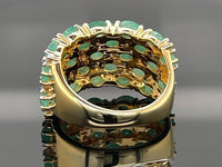 RING AUS 925/- SILBER VERGOLDET MIT SMARAGD & ZIRKON