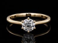 SOLITÄR RING GR. 18 ( CA.56) AUS 585/- GELBGOLD mit Brillant (ca. 1,06 ct.)