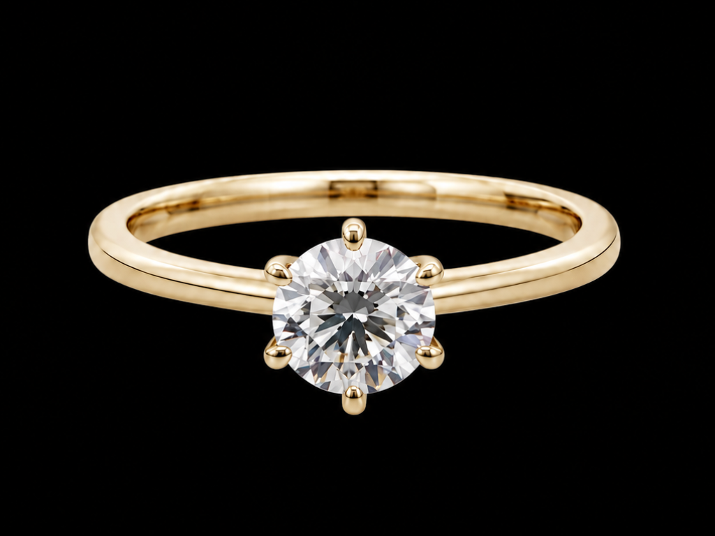 SOLITÄR RING GR. 18 ( CA.56) AUS 585/- GELBGOLD mit Brillant (ca. 1,06 ct.)