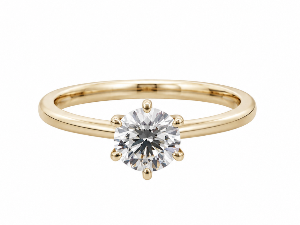 SOLITÄR RING GR. 18 ( CA.56) AUS 585/- GELBGOLD mit Brillant (ca. 1,06 ct.)