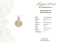 CLIP ANHÄNGER AUS 375/- GELBGOLD MIT MILKY AQUAMARIN (CA. 2,31 ct.)