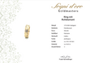 RING GR. 17 CA(54) AUS 375/- GELBGOLD MIT ROHDIAMANT PLATINGRAU (CA.0,62 ct.)