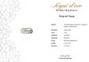 RING AUS 925/- SILBER RHODINIERT MIT TOPAS (BEH.) PARAIBAFARBEN (CA. 0,9 ct.)