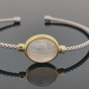 ARMREIF 925/-SILBER RHODINIERT/VERGOLDET MIT RAINBOW MONDSTEIN (ca.3,50 ct.)